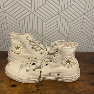 CONVERSE CHUCK TAYLOR ALL STAR MONO GLAM HIGH TOP IN EGRET/EGRET/GOLD